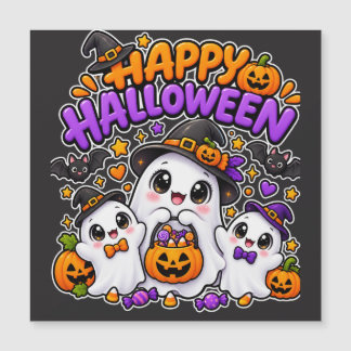 Carte Magnétique Jolie famille de fantômes d'Halloween