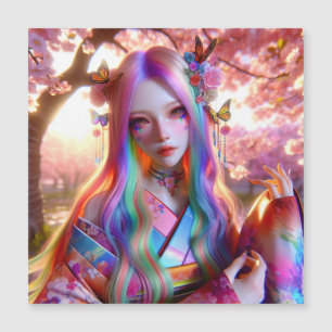 Carte Magnétique Jolie Mystical Ethereal Femme aux papillons
