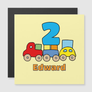 Carte Magnétique Jouet en bois personnalisé train pour 2ème anniver
