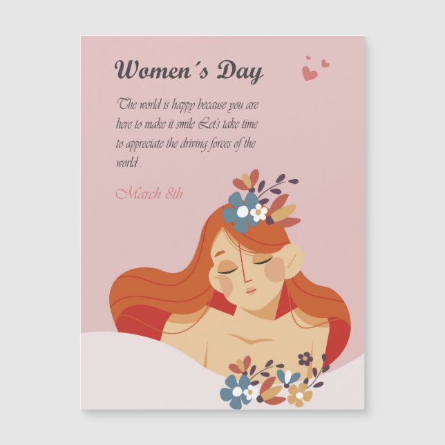 Carte Magnétique Journée internationale de la femme 8 mars (Devant)