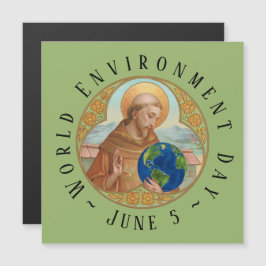 Carte Magnétique Journée mondiale de l'environnement et Saint Franç