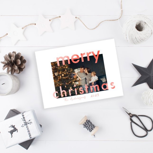 Carte Magnétique Joyeuse aquarelle de Noël (Créateur téléchargé)