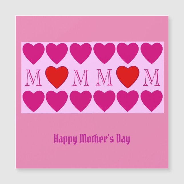 Carte Magnétique Joyeuse Fête des Mères (Devant)