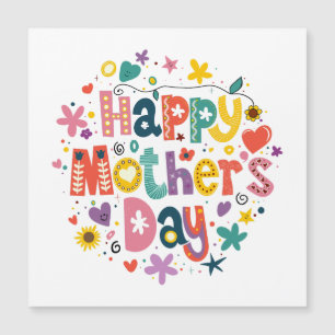 Carte Magnétique Joyeuse fête des mères Floral Cool Élégant