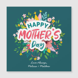 Carte Magnétique Joyeuse Fête des mères Moderne Floral Personnalisé
