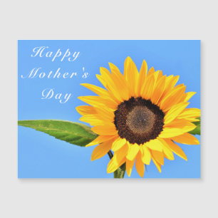 Carte Magnétique Joyeuse fête des mères - Tournesol jaune sur le ci