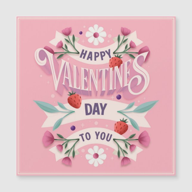 Carte Magnétique Joyeuse Saint-Valentin à Vous (Devant)