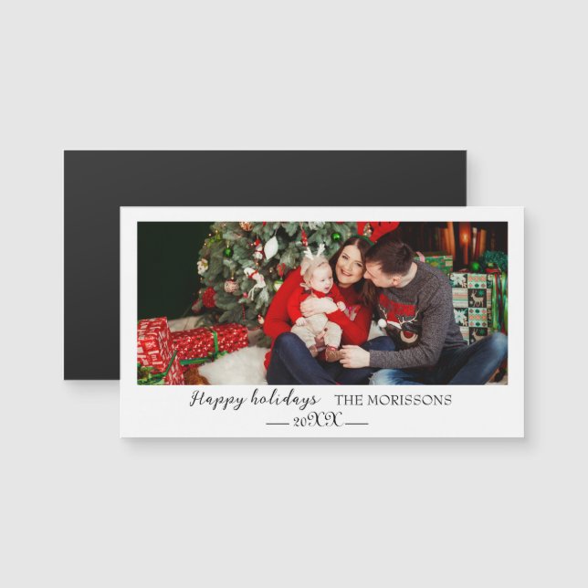 Carte Magnétique joyeuses fêtes joyeux noël (Devant / Derrière)