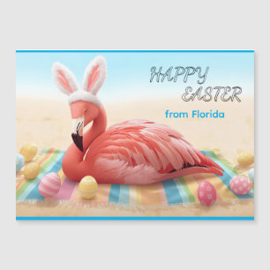 Carte Magnétique Joyeuses Pâques de la part de la Floride Flamingo