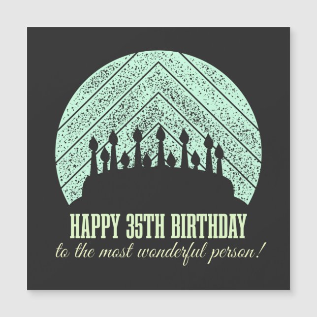 Carte Magnétique Joyeux 35ème anniversaire à la personne la plus me (Devant)