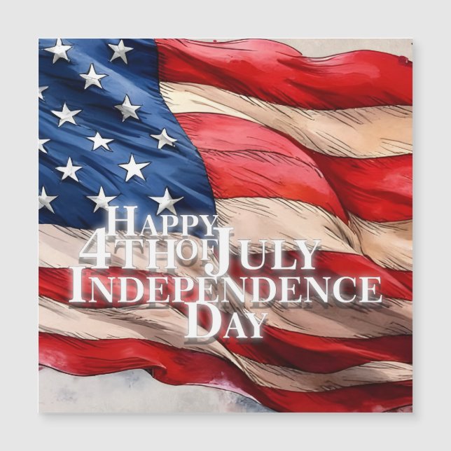 Carte Magnétique Joyeux 4 juillet - Fête de l'Indépendance (Devant)