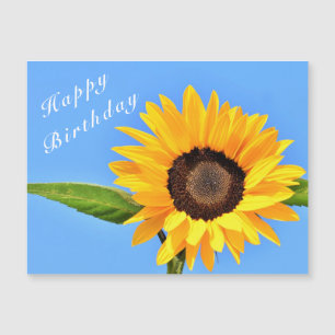 Carte Magnétique Joyeux anniversaire - Tournesol Jaune sur le ciel