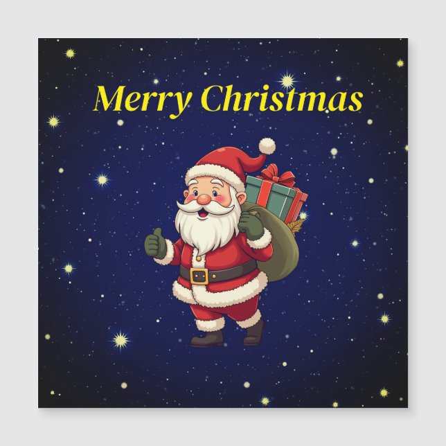 Carte magnétique Joyeux Christams Père Noël (Devant)