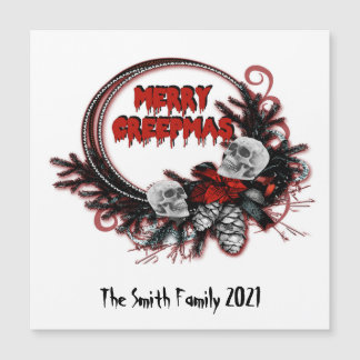 Carte Magnétique Joyeux Creepmas Horreur Noël Aimant personnalisé