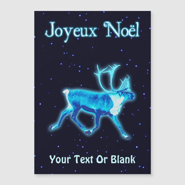 Carte Magnétique Joyeux Noё l - Caribou bleu (rennes) (Devant)