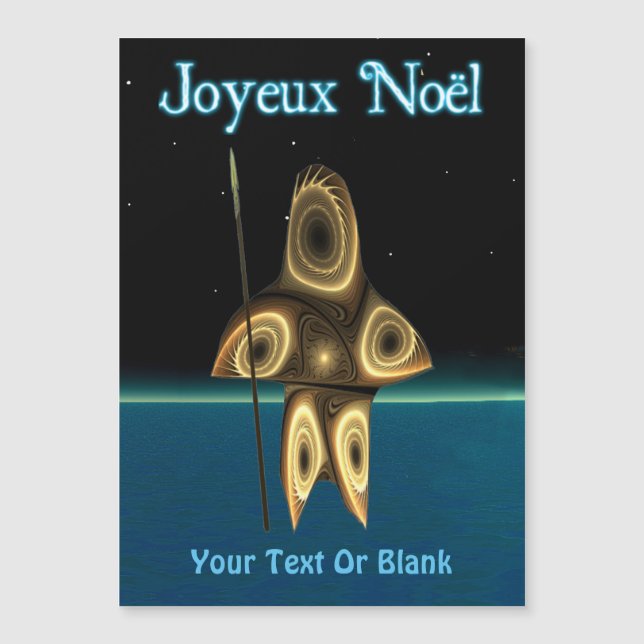 Carte Magnétique Joyeux Noё l - Chasseur inuit fragile (Devant)