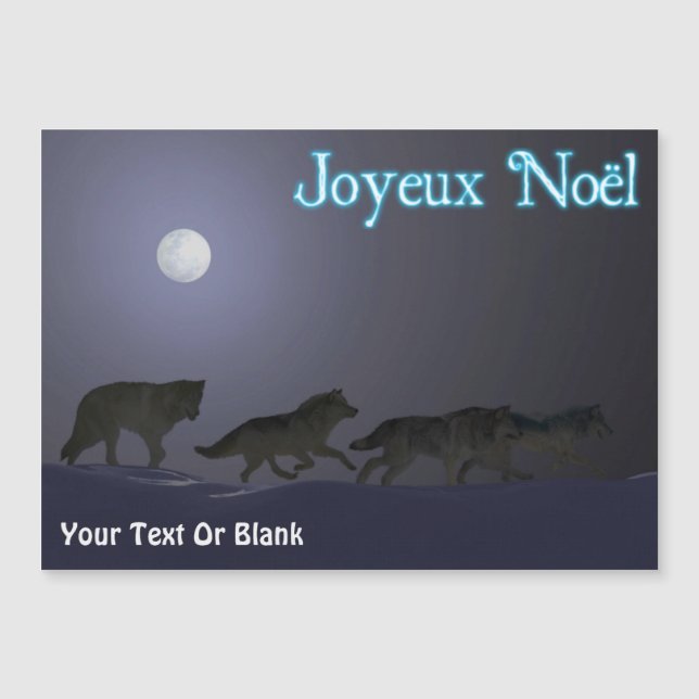 Carte Magnétique Joyeux Noё l - Pack Wolf (Devant)