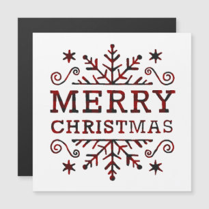 Carte Magnétique Joyeux Noël à carreaux