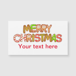 Carte Magnétique Joyeux Noël amusant Mots texte personnalisé    Car
