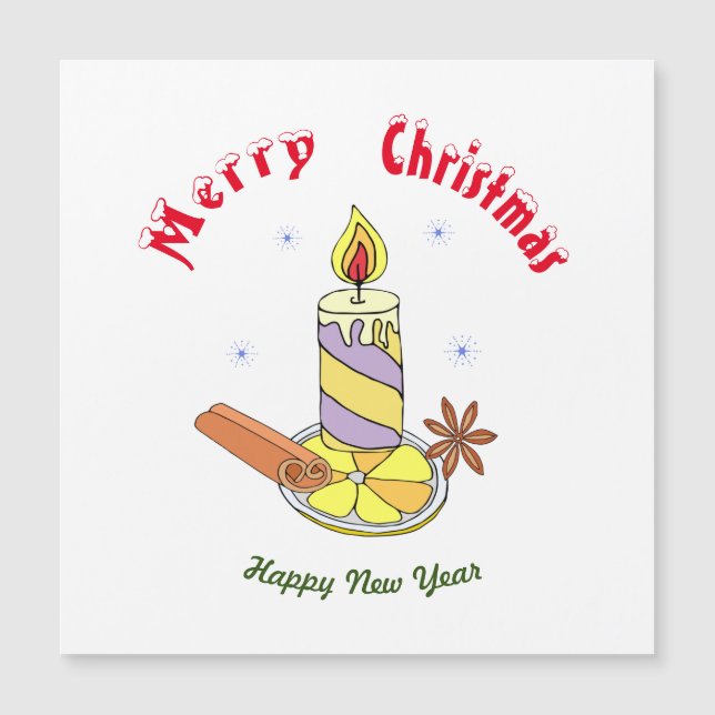 Carte Magnétique Joyeux Noël Bonne année (Devant)