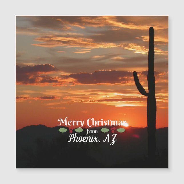 Carte Magnétique Joyeux Noël de Phoenix, Arizona (Devant)