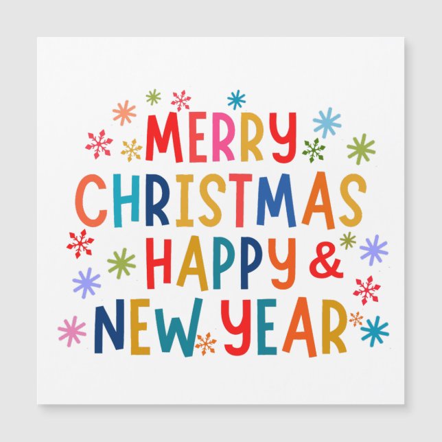 CARTE MAGNÉTIQUE JOYEUX NOËL ET BONNE ANNÉE (Devant)