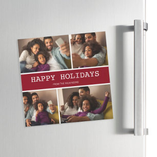 Carte Magnétique Joyeux Noël Moderne Simple Photo de famille