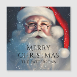 Carte Magnétique Joyeux Noël Père Noël Festive Vacances d'hiver