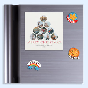 Carte Magnétique Joyeux Noël Photo Rouge Réfrigérateur Aimant