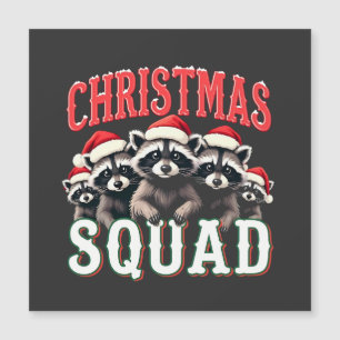Carte Magnétique Joyeux Noël Raccoon Santa Hat Amateurs