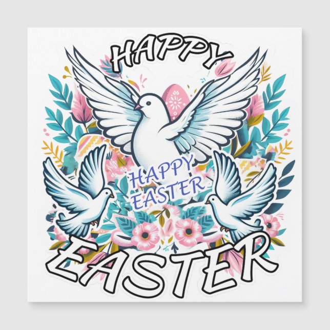 Carte Magnétique Joyeux Pâques (Devant)