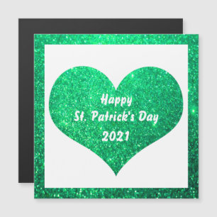Carte Magnétique Joyeux St Patrick's Day Green Parties scintillant 