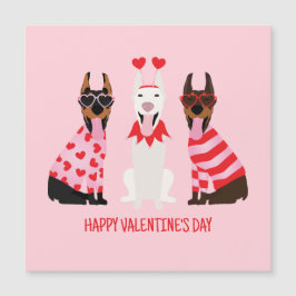 Carte Magnétique Joyeux Valentines Day Chiens Dobermann