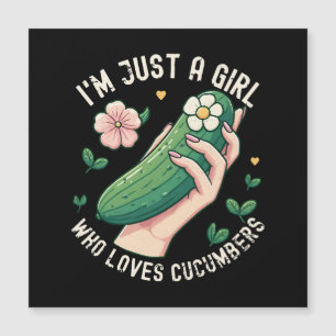 Carte Magnétique Juste une fille qui aime les concombres - Végétari