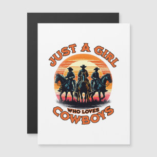 Carte Magnétique Juste une fille qui aime les cowboys