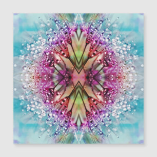 Carte Magnétique Kaléidoscope Dewdrops : Art Floral Abstrait