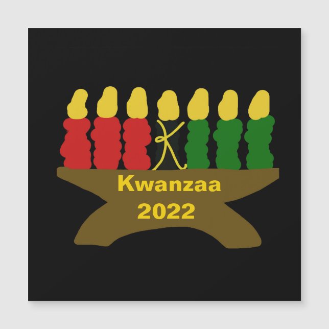 Carte Magnétique Kwanzaa Kinara Bougies magnétiques (Devant)