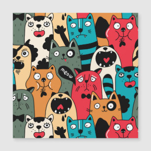 Carte Magnétique La foule des chats