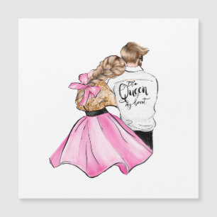 Carte Magnétique La Reine de mon cœur couple de la Saint-Valentin a