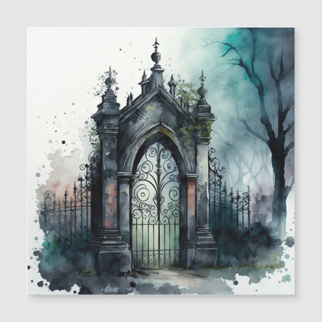 Carte Magnétique La série Porte de cimetière gothique Design 11 (Devant)