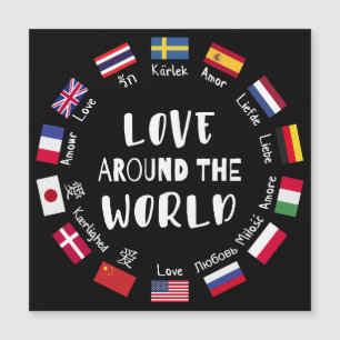 Carte Magnétique L'amour autour des langues du monde