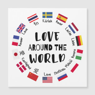 Carte Magnétique L'amour autour des langues du monde