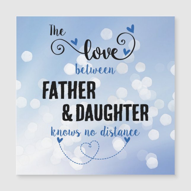 Carte Magnétique L'amour entre père et fille distance magn (Devant)