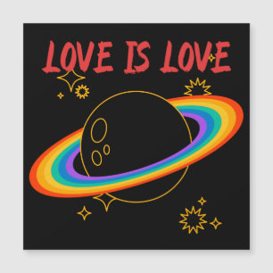 Carte Magnétique L'amour est l'amour. Planète arc-en-ciel. LGBTQ+fi