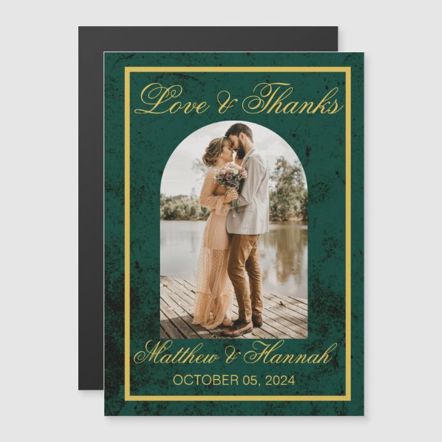 Carte Magnétique L'amour et merci Photo Mariage Faveurs Merci (Devant / Derrière)