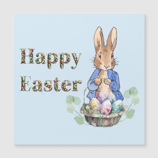 Carte Magnétique lapin de Pâques (Devant)