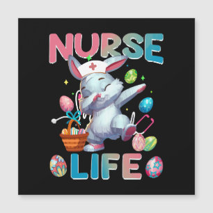 Carte Magnétique Lapin de Pâques Dabbing Vie de Infirmière Mignonne