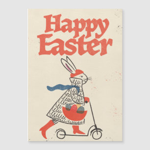 Carte Magnétique Lapin de Pâques heureux