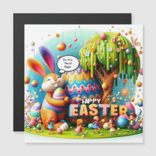 Carte Magnétique lapin de Pâques toujours espoir et magie