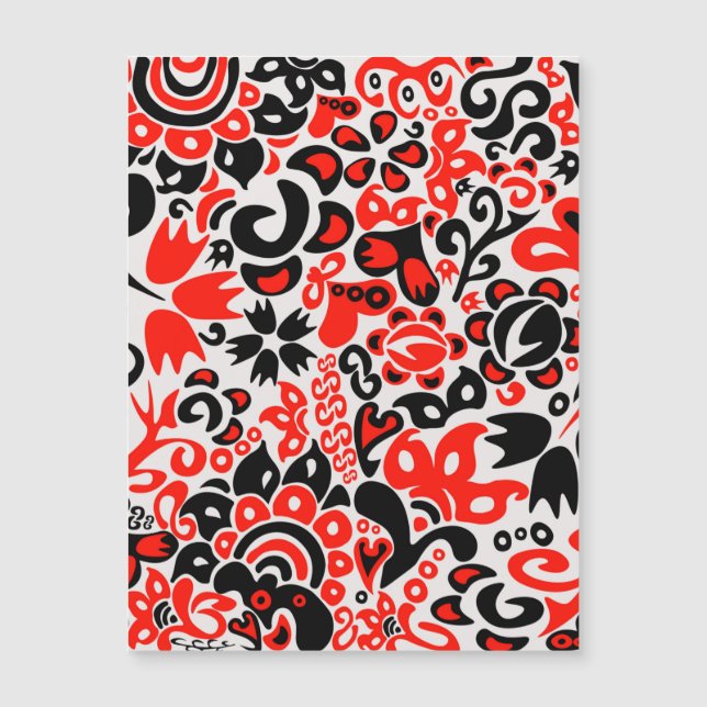 Carte Magnétique L'art populaire ukrainien motif floral abstact (Devant)